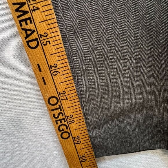 Banana Republic Mens Tailored Slim Fit Pants Size 35x32 Gray Pinstriped Workwear - Picture 8 of 11